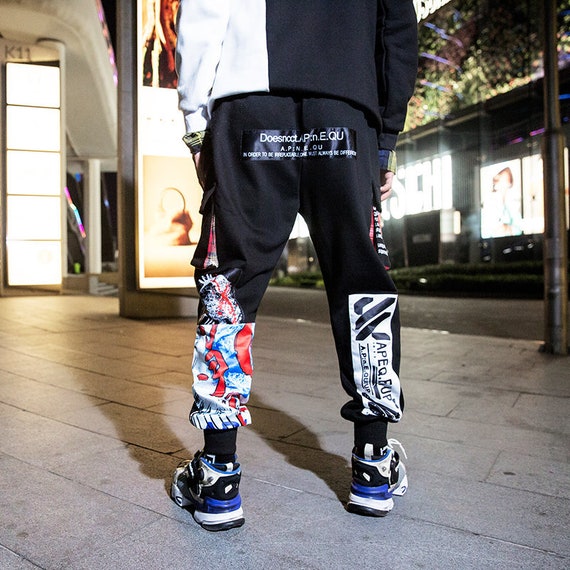 Japanese Streetwear Pants Men Harajuku Graphic Sweatpants | Etsy