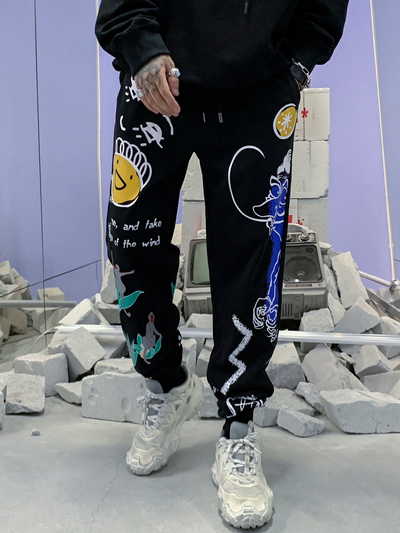 Streetwear Doodle Arts Sweatpants for Men Urban Fashion Jogger - Etsy ...