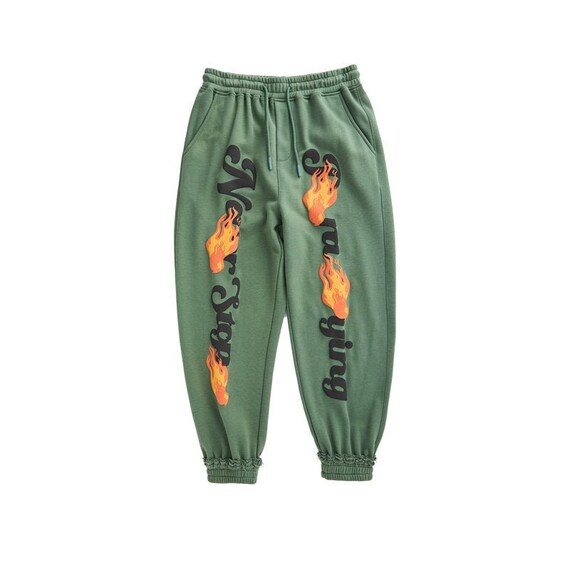 Streetwear Pants Urban Fire Graphic 