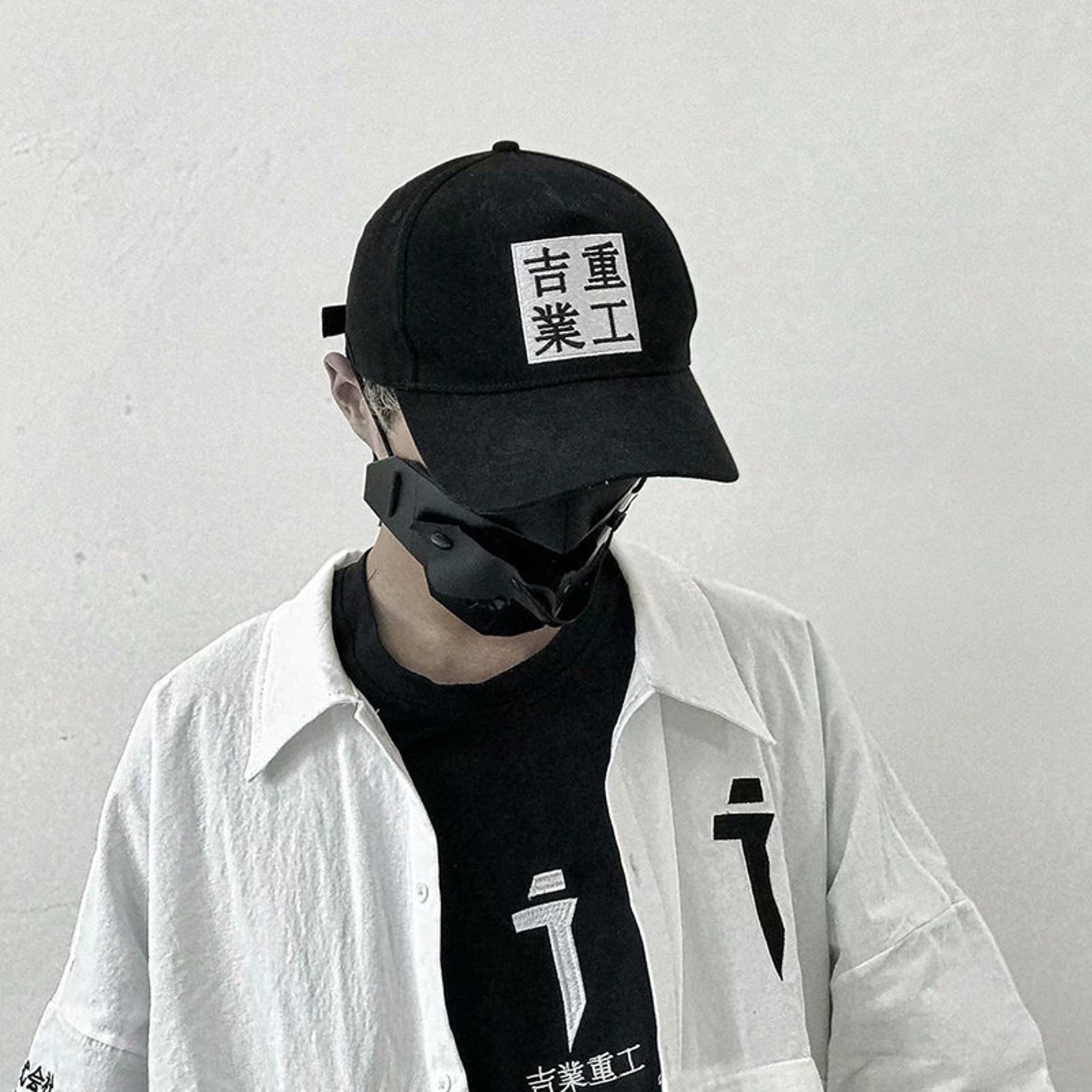 Japanese Casquette Kanji Embroidery Baseball Cap Techwear | Etsy