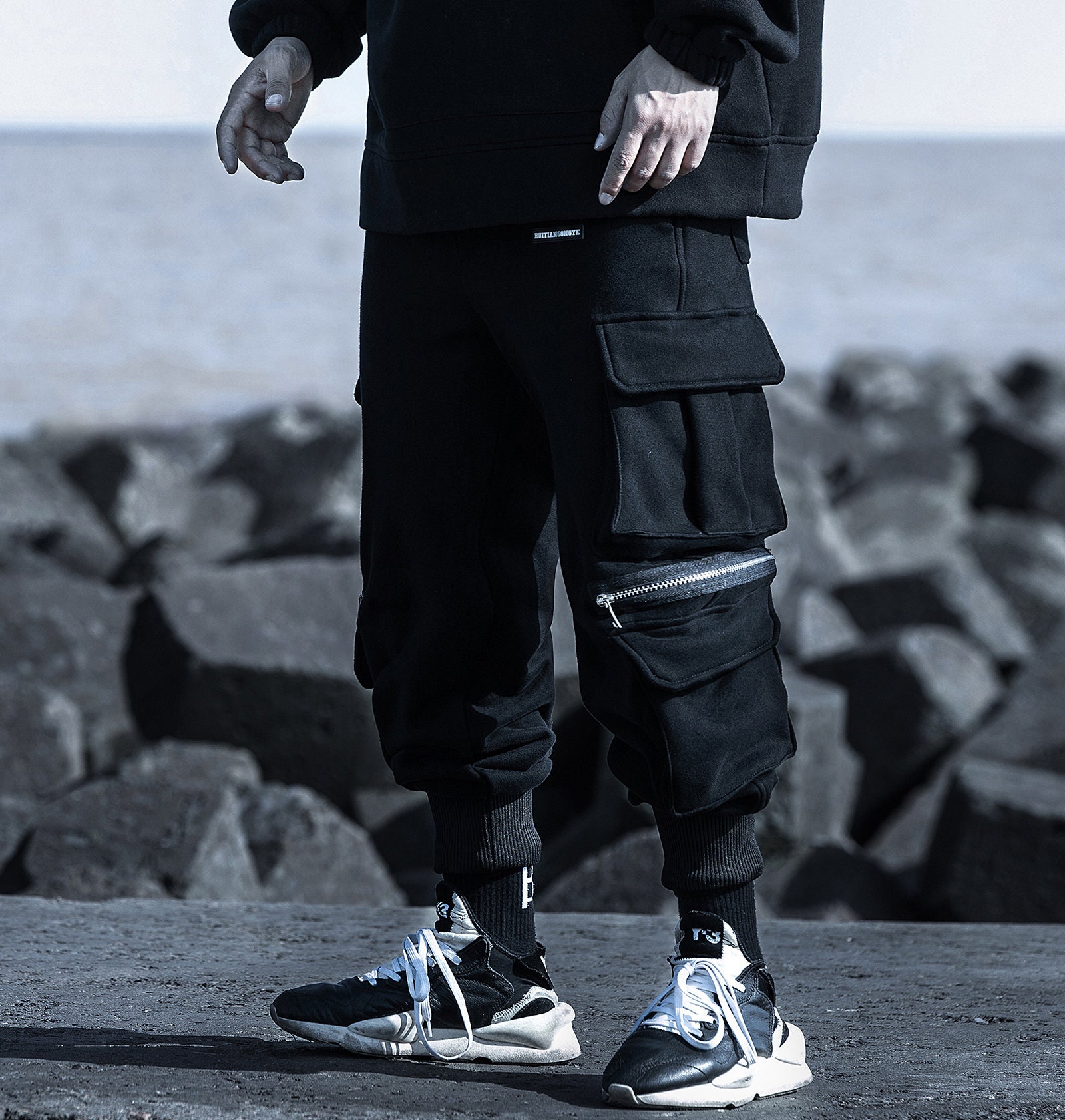 Men's Black Sweatpants Techwear Streetwear Joggers Pants | Etsy
