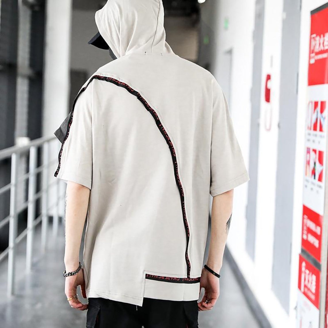 Streetwear Short Sleeves Pullover Hoodie Techwear Shirt | Etsy