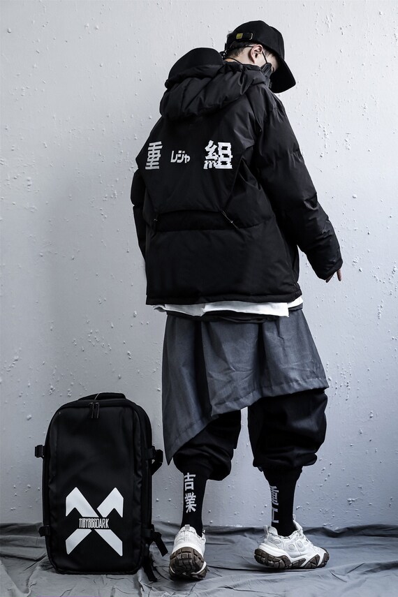 Men's Techwear Winter Jacket Men Warm 