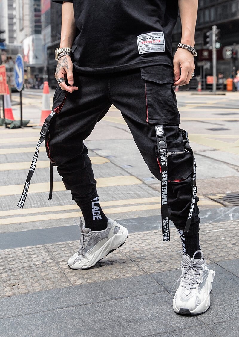 Streetwear Uomo Techwear Nero Cargo Jogger Pantaloni | Etsy Italia