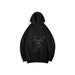 Phoenix King Embroidery Cotton Hoodie For Men Japanese Streetwear Black Pullover 