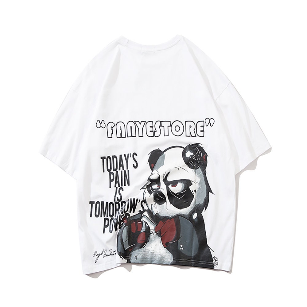 Streetwear Tshirt Urban Short Sleeves Tee Oversized Panda | Etsy