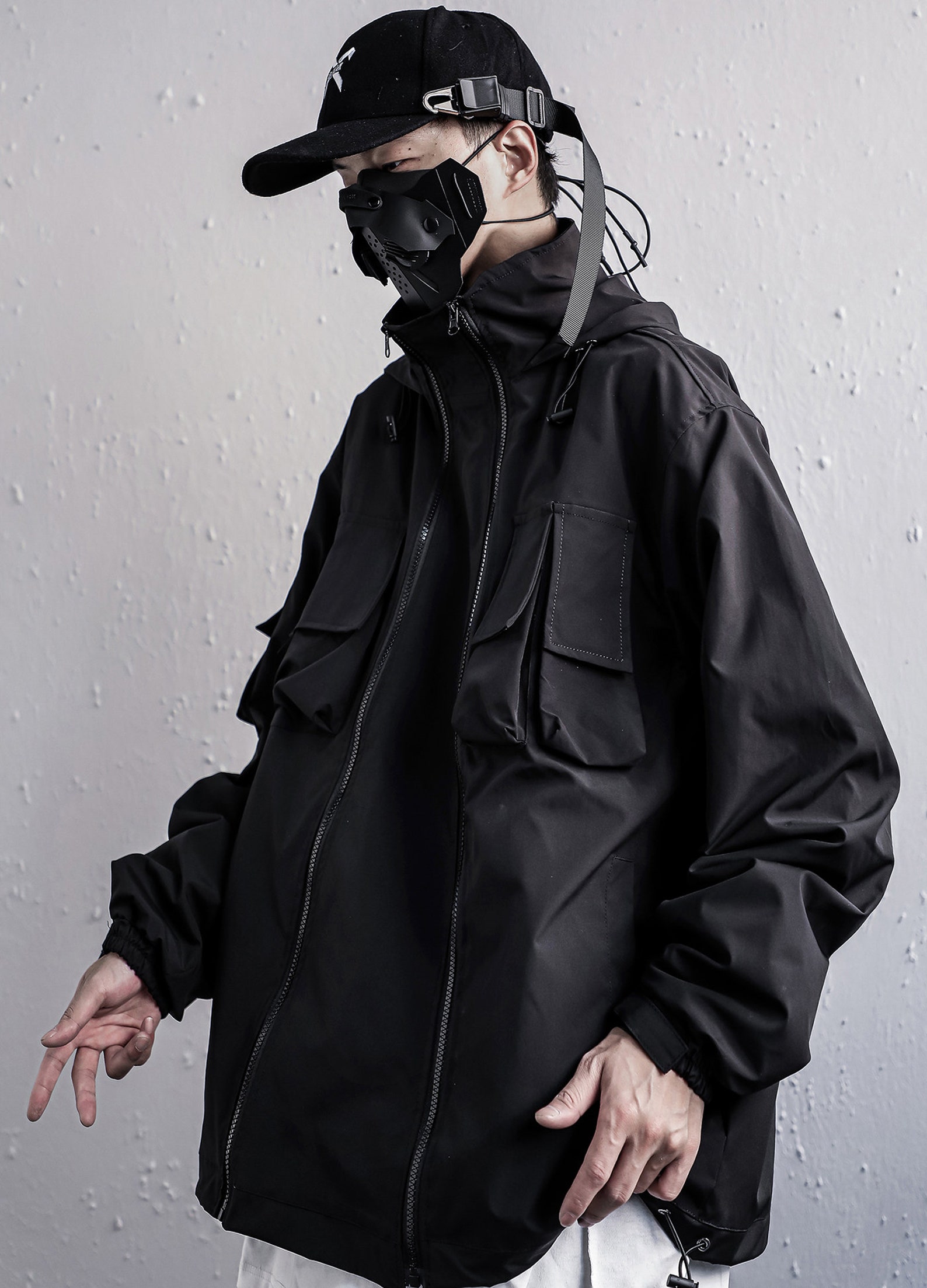 Techwear Japanese Hoodie Harajuku Kanji Streetwear Jacket | Etsy