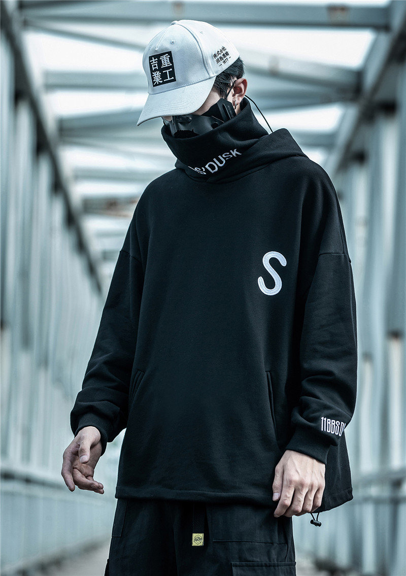 Streetwear Hoodie Urban Men's Black Pullover Harajuku Etsy