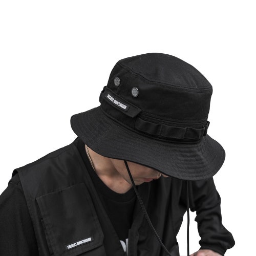 knop Bijdrager zuiverheid Streetwear Breakthrough Bucket Hat Hip-hop Black Breathable - Etsy