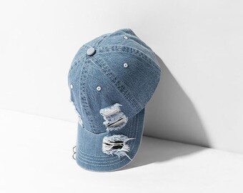 Streetwear Fashion Blue Denim Ripped 