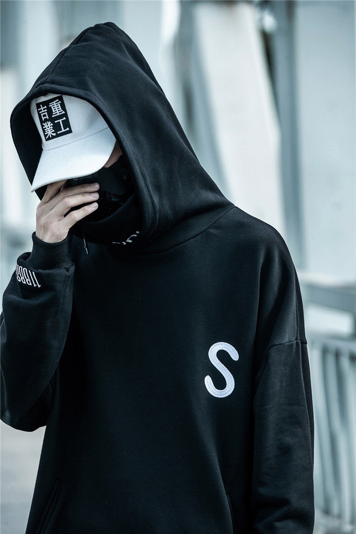 Streetwear Hoodie Urban Men's Black Pullover Harajuku | Etsy