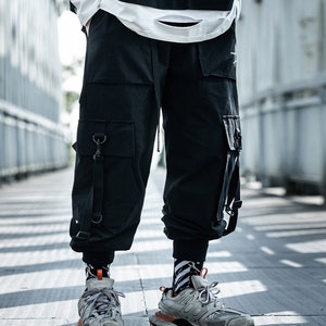 Cyberpunk Techwear Scar Logo Pants With Straps Men Streetwear - Etsy