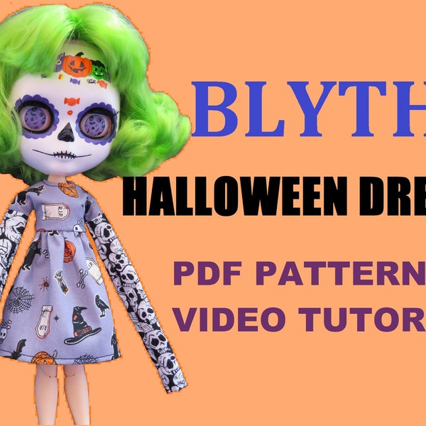 Blythe Halloween Dress PDF Pattern & Video Tutorial- Gothic Spooky