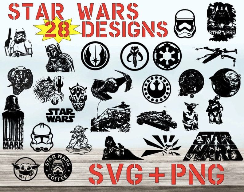 Download Star Wars Mega Pack 28 designs SVG PNG files vector for | Etsy