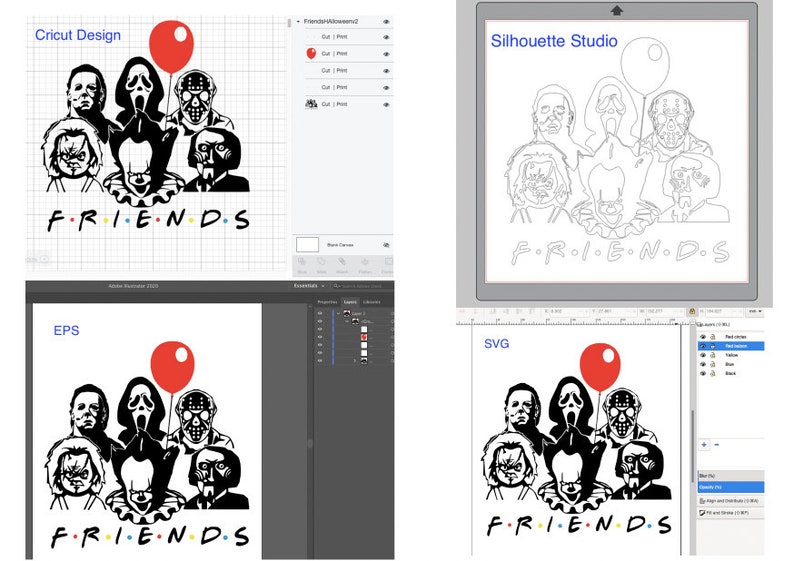Download Horror Characters Friends Svg Png DXF EPS PDF Studio3 ...
