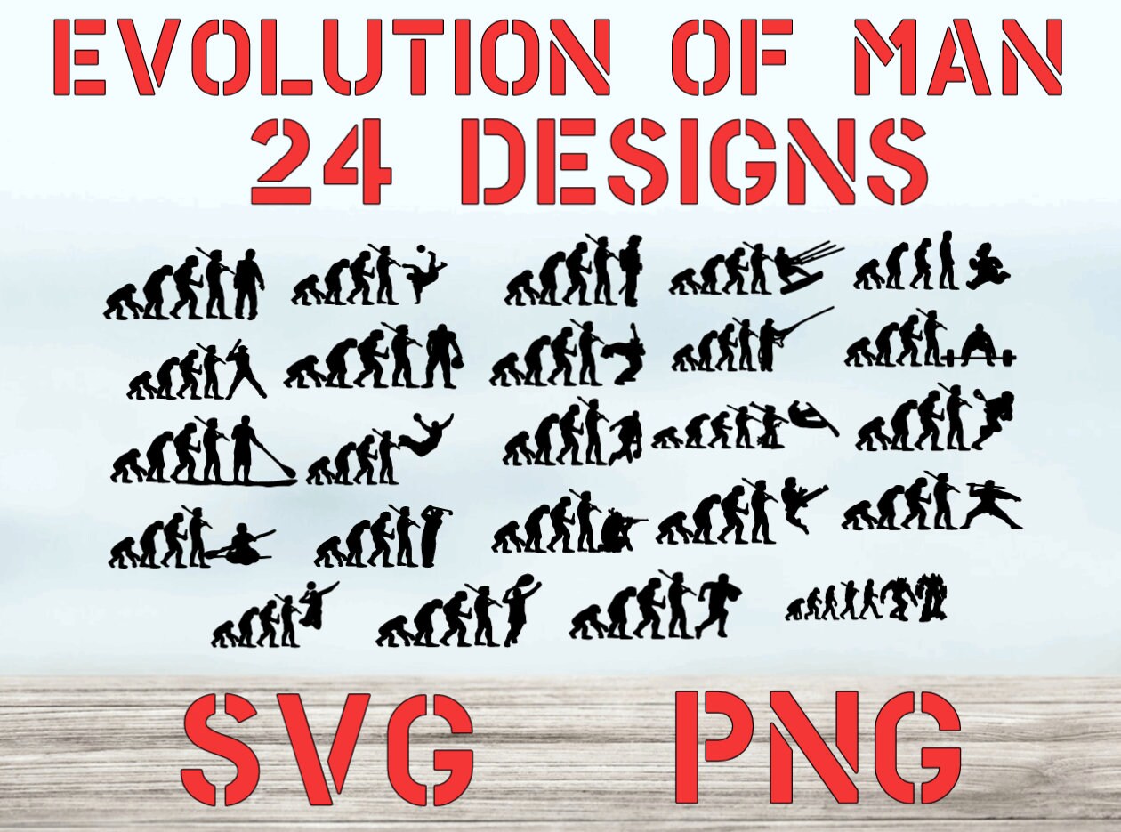 Evolution of Man ! Mega Pack 24 SVG - PNG Files ! Vector for Crafting ...