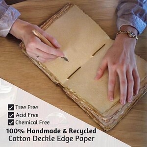 Leren dagboek levensboom | Handgemaakte grimoire met antiek slot afbeelding 10