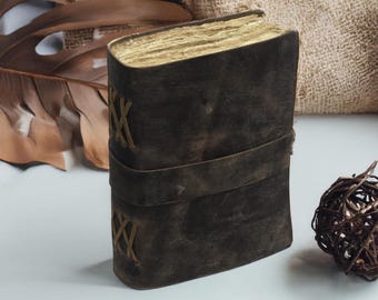 Handmade Vintage Leather Journal – Travel Diary, Sketchbook