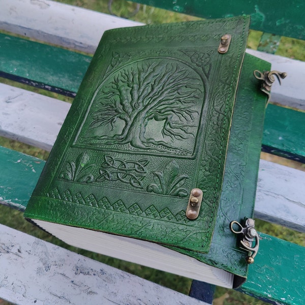 600 Pages Extra large Leather Journal | Embossed Tree of Life | Unlined Diary Notebook | Sketchbook | Nature Lover Gift