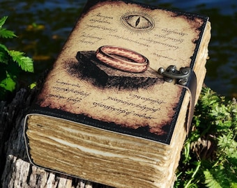 Władca Pierścieni, oprawiony w skórę, Talkin Grimoire: Vintage 400, papierowy dziennik z krawędzią Deckle