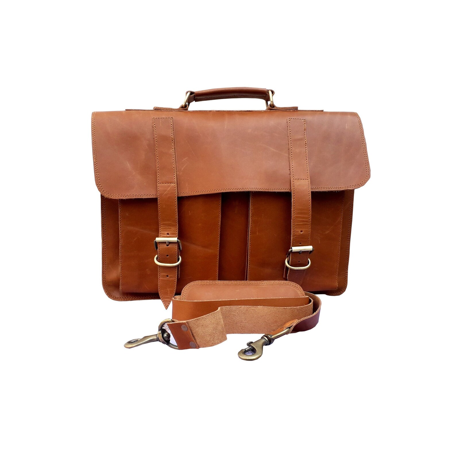 Custom Calgary Men's Leather Messenger Bag Leather Etsy