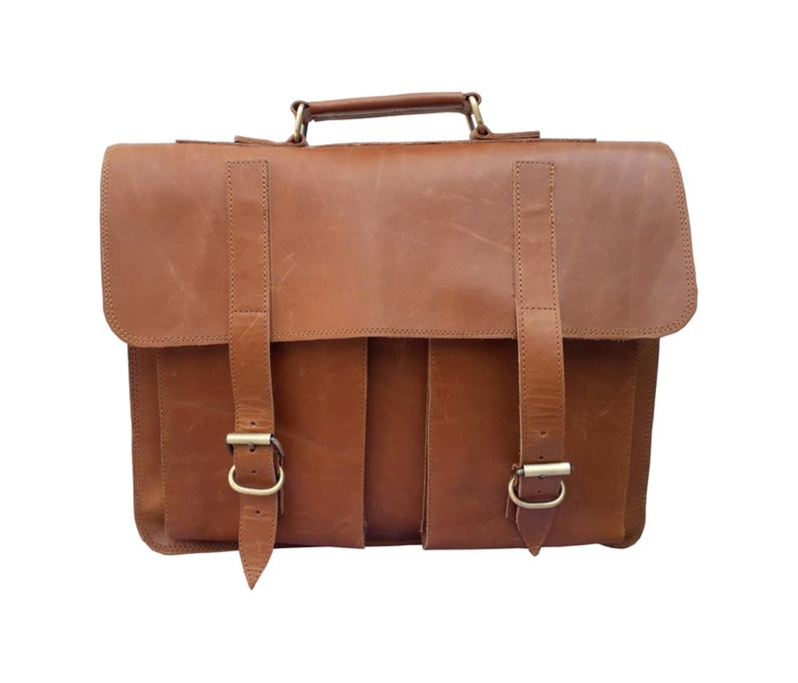 Custom Calgary Men's Leather Messenger Bag Leather Etsy