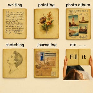 Leren dagboek levensboom | Handgemaakte grimoire met antiek slot afbeelding 9