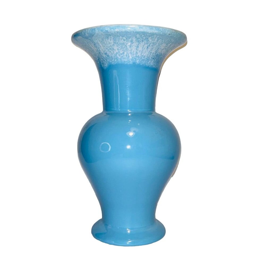 Vintage Hull USA Pottery Blue Drip Fantasy Glazed Art Vase - Etsy