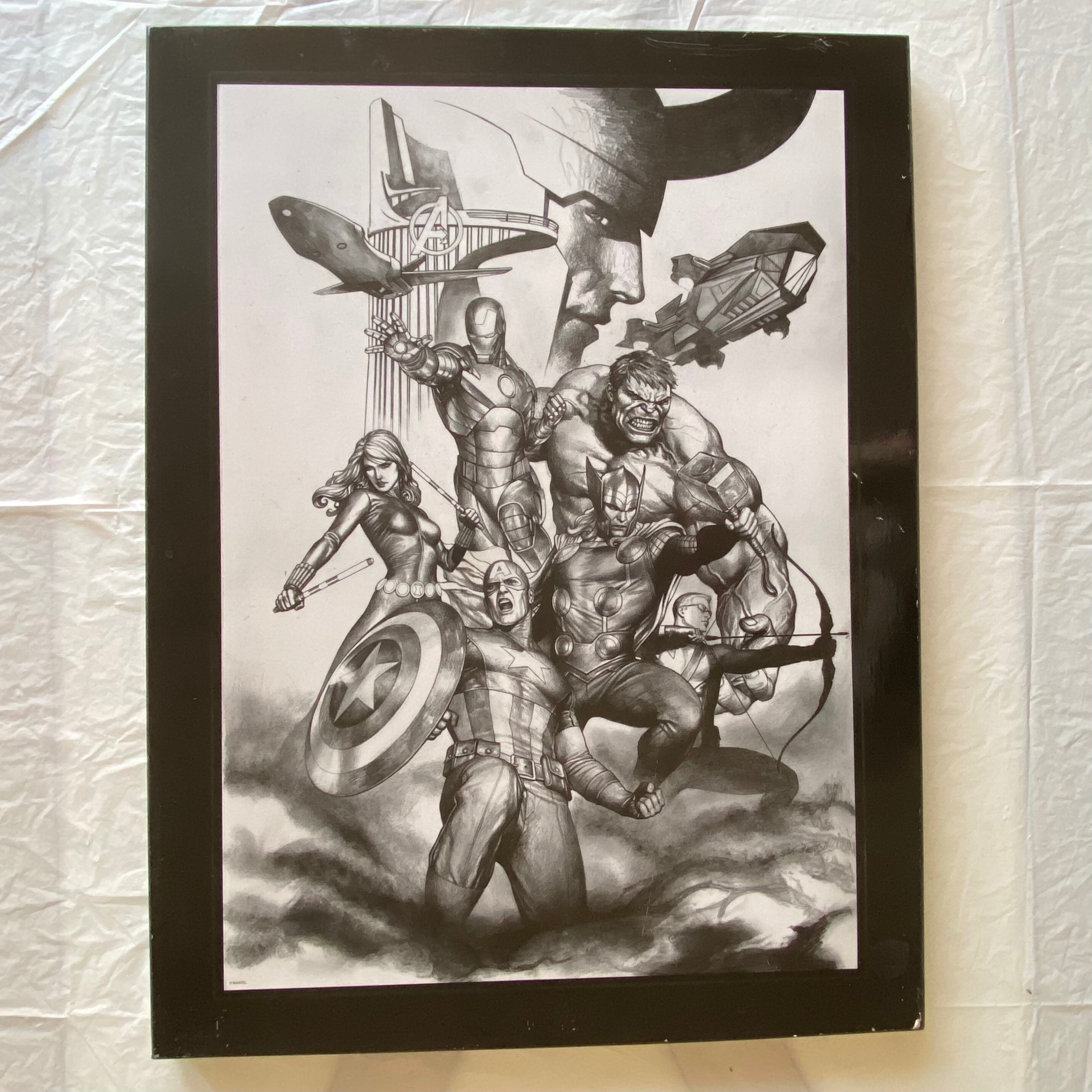 Marvel Advengers black & white wall art Etsy