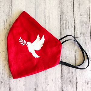 Adult Face Mask| Red Dove | Christian