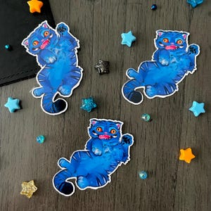 KPop derpy tiger sticker blue tiger inspired sticker