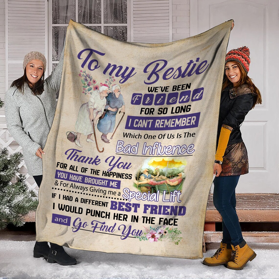 Best Friend Fleece Blanket Gift Best Friend Blanket Best Etsy