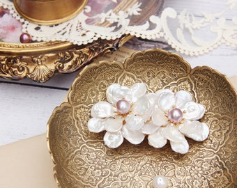 Épingle à cheveux perle baroque irrégulière,Épingle à cheveux papillon faite main,Bijoux de perles baroques,Épingle à cheveux baroque,Cadeau pour soeur,Épingle à cheveux pour mariage