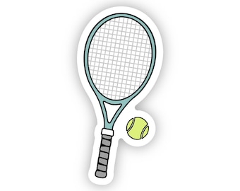Tennis Racket Sticker or Magnet: Waterproof Vinyl Decal