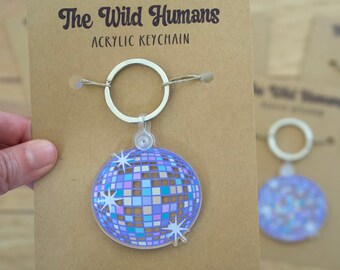 Disco Ball Acrylic Keychain | Customizable Keychain | Bridesmaids Gift | Custom Birthday Gift