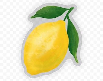 Lemon Sticker | Clear Vinyl Sticker | Waterproof and Dishwasher Safe