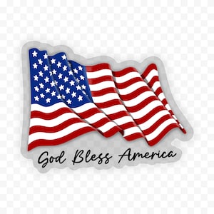 God Bless America Sticker | USA | Clear Waterproof Vinyl