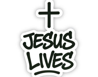 Jesus Lives Sticker: Graffiti Style Christian Decal - Waterproof