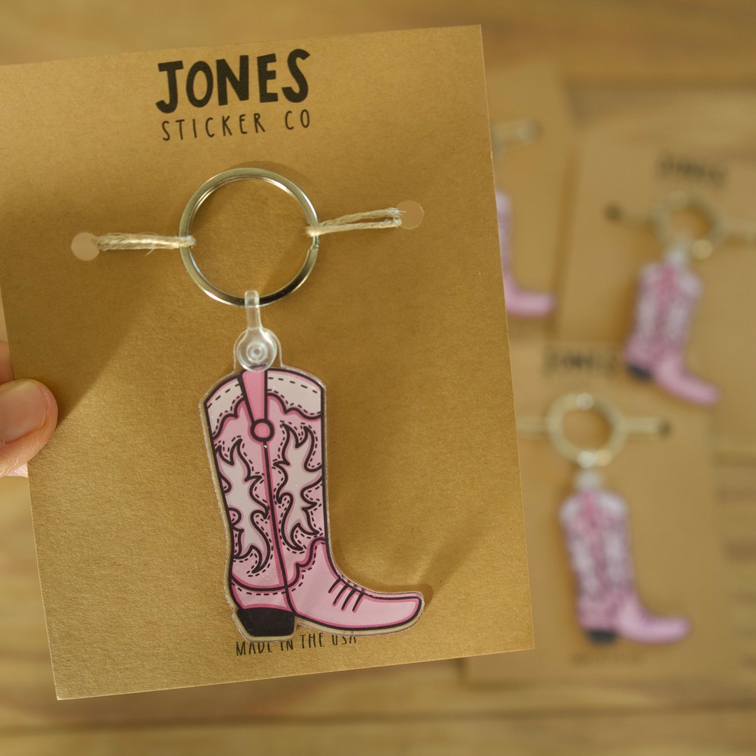 Cowboy Boot Keychain Pink Cowboy Boot Western Keychain Bridesmaid Gift