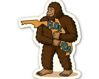 Bigfoot Hug State Sticker: Sasquatch Laptop Decal
