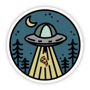 Alien Pizza Sticker