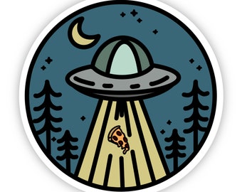 Alien Pizza Sticker
