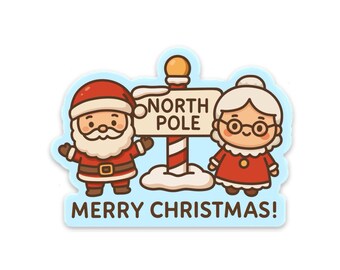 Santa and Mrs. Claus Magnet  | Merry Christmas | North Pole