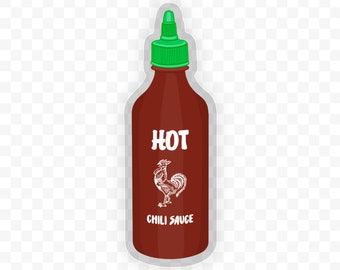 Mini Sriracha Sticker: Waterproof Chili Sauce Decal