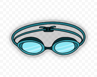 Clear Swim Goggles Sticker | Waterproof Vinyl Sticker