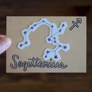 Sagittarius Zodiac Sticker | Constellations | Clear Vinyl Sticker | November and December Birthday
