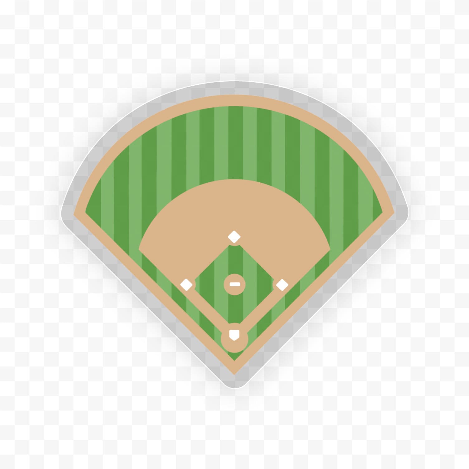 Baseball Field Sticker: Clear Waterproof Vinyl (2" x 1.8")