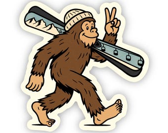 Bigfoot Ski Sticker: Waterproof Vinyl Decal