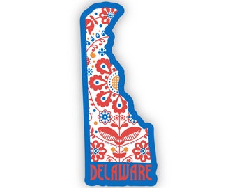 Scandinavian Print State Sticker | Minnesota | Delaware | Dishwasher Safe