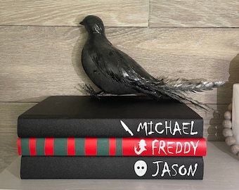 Handmade Halloween Book Stack | Horror Decor Books